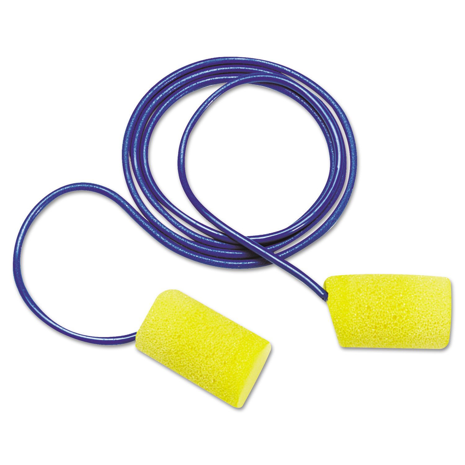 Cylinder Shaped PVC & Foam Metal Detectable Corded Earplugs. (200 Pairs)