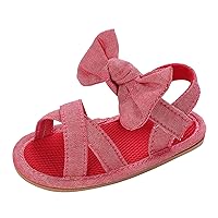 Kids Sandals Baby Bowknot Solid Color Open Toe Sneakers Children Soft Sole Lightweight Anti-Slip Sneakers