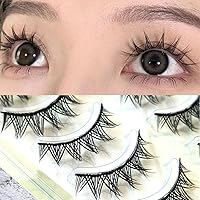 Volume Lashes Fluffy Handmade Lashes Natural Look 10 Pairs Asian False Eyelashes Pack Look Like Individual Clusters