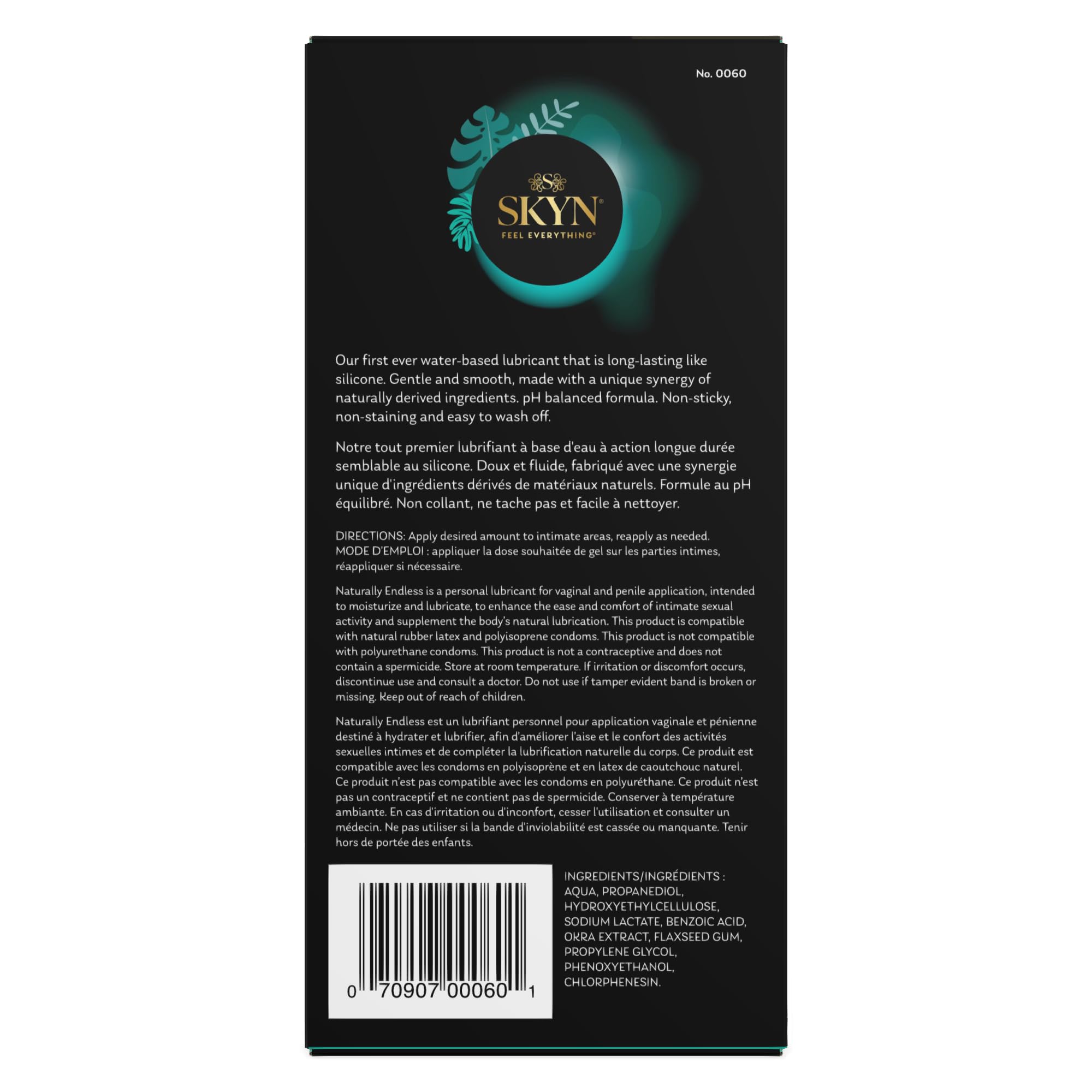SKYN Naturally Endless Personal Lubricant - 2.7 fl. oz - Long Lasting Water-Based Lube, Safe with Latex and Polyisoprene Condoms & Personal Massagers