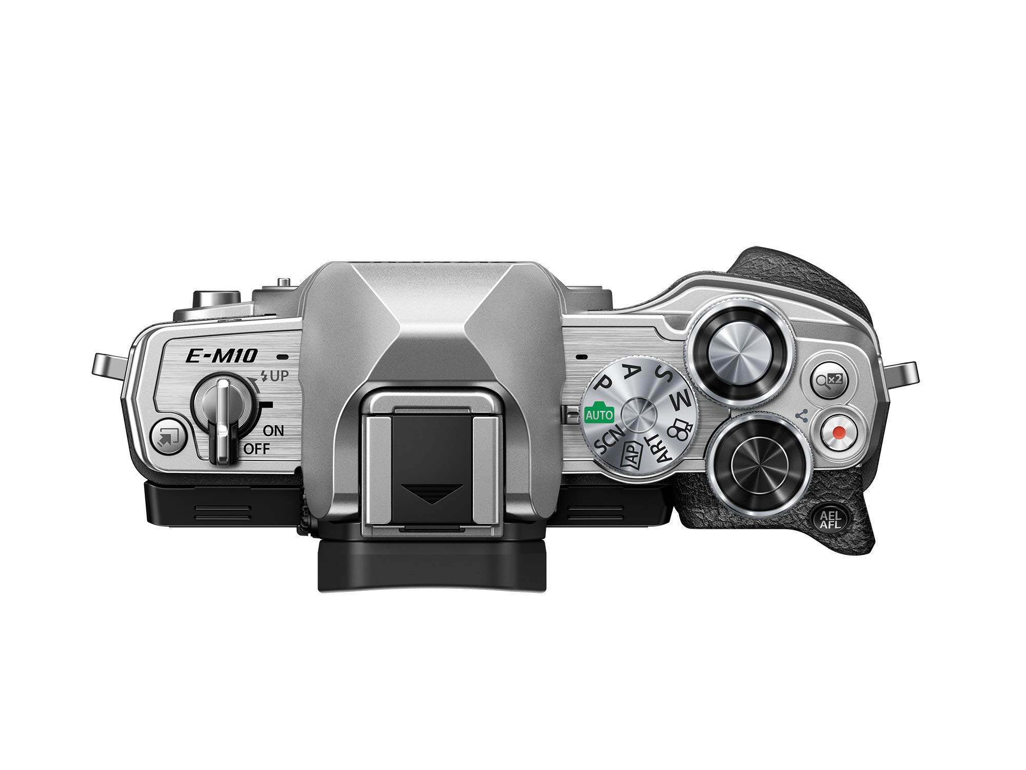 OLYMPUS E-M10 Mark IV Silver Micro Four Thirds System Camera 20MP Sensor 5-Axis Image Stabilization 4K Video Wi-Fi