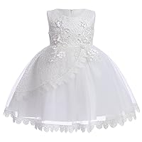 Baby Flower Girl Dress Sleeveless Lace Bowknot Princess Tulle Tutu Bridesmaid Wedding Baptism Birthday Party Prom Gown