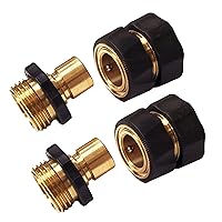 Chapin International 6-9454: 3/4 Inch Garden Hose Quick-Connect Fittings Male and Female 2-Piece Assembly, Set of 2, Metallic