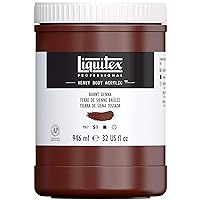 Liquitex Professional Heavy Body Acrylic Paint, 32-oz (946ml) Pot, Burnt Sienna