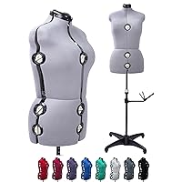 BHD BEAUTY Gray 13 Dials Female Fabric Adjustable Mannequin Dress Form for Sewing, Mannequin Body Torso with Tri-Pod Stand, Up to 70