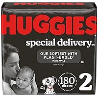Special Delivery Hypoallergenic Baby Diapers Size 2 (12-18 lbs), 180 Ct, Fragrance Free, Safe for Sensitive Skin