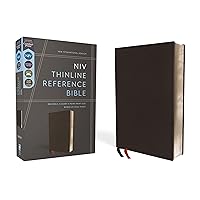 NIV, Thinline Reference Bible (Deep Study at a Portable Size), Genuine Leather, Calfskin, Black, Red Letter, Comfort Print NIV, Thinline Reference Bible (Deep Study at a Portable Size), Genuine Leather, Calfskin, Black, Red Letter, Comfort Print Leather Bound