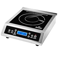 Duxtop Professional Portable Induction Cooktop, Commercial Range Countertop Burner, 1800 Watts Induction Burner with Sensor Touch and LCD Screen, P961LS/BT-C35-D, Silver/Black