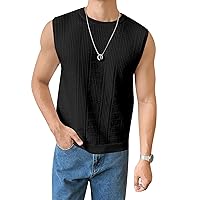 Verdusa Men's Sleeveless Round Neck Knit Tank Top Casual Sweater Vest