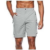 Men's Cargo Shorts Vintage Workout Shorts Khaki Casual Loose Summer Sporty Workout Shorts Streetwear with Pocket