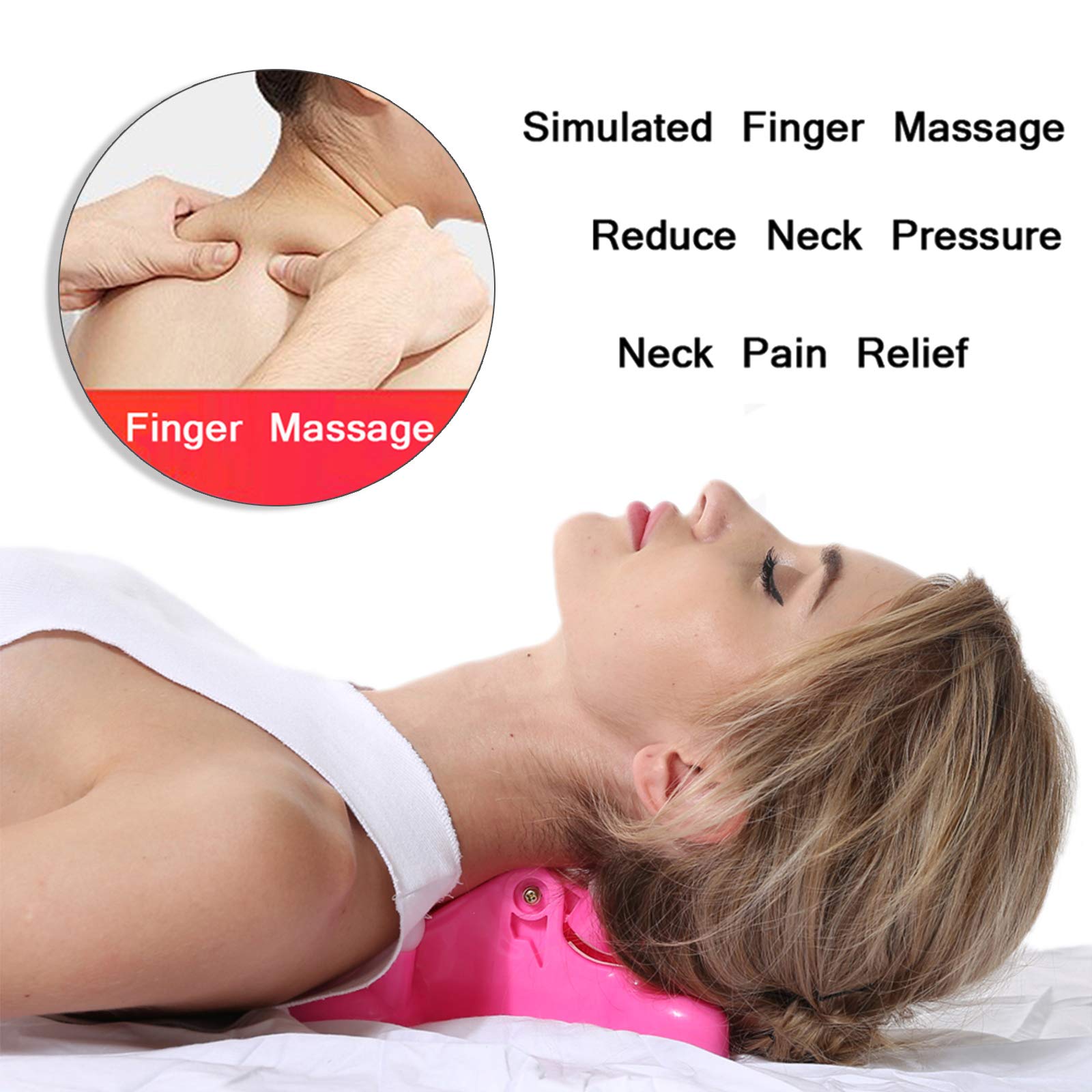 MWELLEWM Cervical Spine Alignment Chiropractic Pillow,Neck and Head Pain Relief Back Massage Traction Device Support Relaxer, Tension Headache Relief, 6 Trigger Point Therapy, Improved Mobility