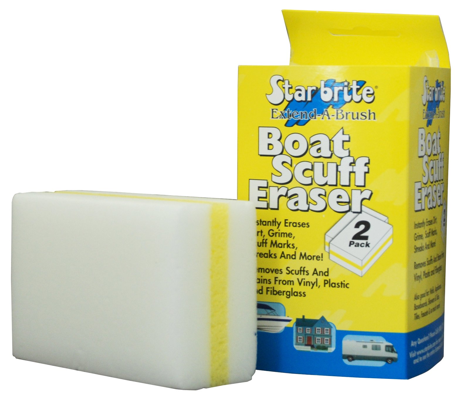 STAR BRITE Boaters Combo Set - Boat Brush, Boat Hook, Telescoping Handle, Boat Scuff Eraser 2 Pack & Giant Sponge