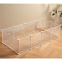 Transparent Clear Small Animal Playpen, Guinea Pig Cages, Puppy Dog Pet Rabbit Bunny Indoor Outdoor Fence Pen Enclosure, White Plastic Playpen,12 X 12 Inch, Panels