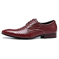 Men's Oxfords Alligator Patent Leather Wedding Prom Formal Dress Casual Shoes for Men