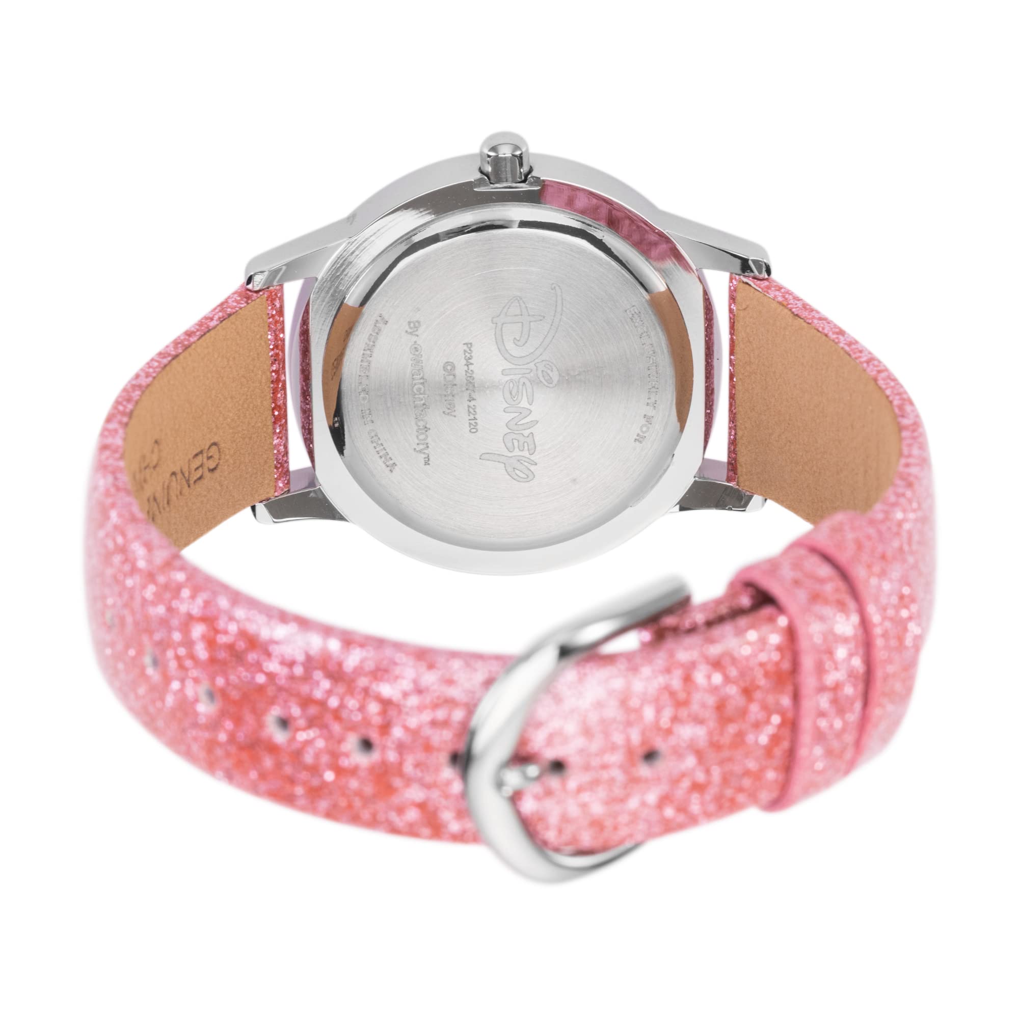 Disney Minnie Mouse Kids' Stainless Steel Time Teacher Analog Leather Strap Watch