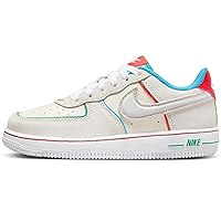 Nike Force 1 LV8 Little Kids' Shoes (FQ8351-110, Pale Ivory/Picante Red/Baltic Blue/White)