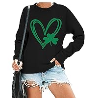 Love Heart Shirt Valentines Day Plus Size Pullover Women Long Sleeve Tops Crewneck Sweatshirts Mother's Day