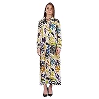 Bimba Long Sleeve Printed Maxi Shirt Dress for Womens Casual Loose Fit Button Down Dresses