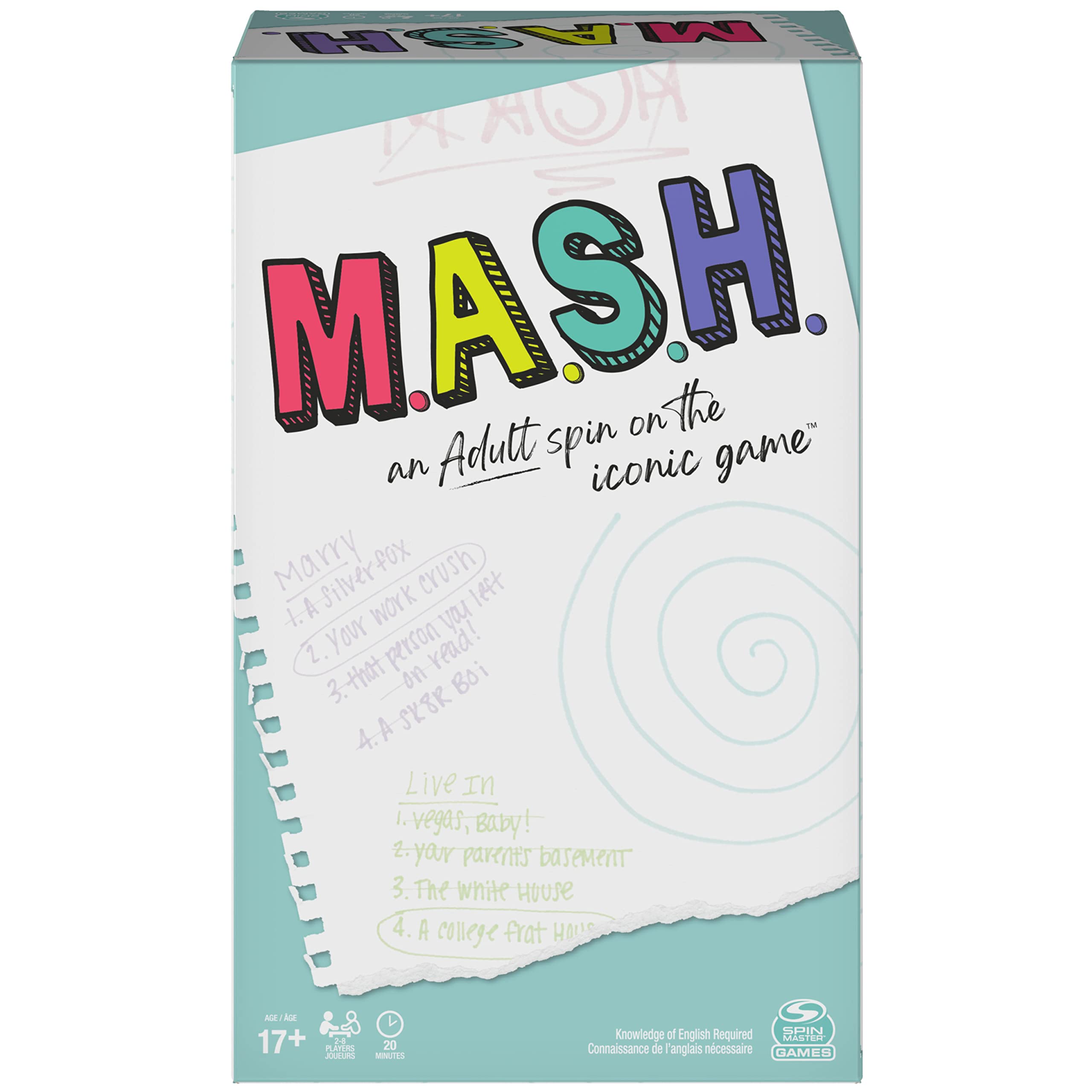 Spin Master Games MASH, Fortune Telling Adult Party Game, for Ages 17 and up