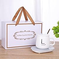 Constant Temperature Beverage Mug Warmer Coffee Cup Warmer Set for Cocoa Tea Water Milk for Home Office Desk Use White(Cup Warmer Set)