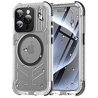 for iPhone 15 Pro Max Waterproof Case, [Built-in Lens & Screen Protector] [IP68 Underwater] [15FT Military Shockproof], Frosted Back Full Body Protection 15 Pro Max Phone Case 6.7