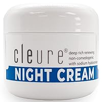 Cleure Hyaluronic Acid & Shea Butter Anti-Aging Night Cream for Sensitive Skin, Gluten, Salicylate, Paraben & Fragrance Free (2 oz, Pack of 1)