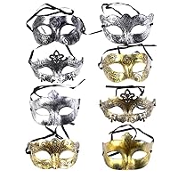 ERINGOGO 8pcs Costumes for Men Dreses Mask Gold Decor Clothes for Men Masquerade Male Halloween Party Costume Carnival Half Masquerade for Women Makeup Clothing Decorate Vintage Miss Rome