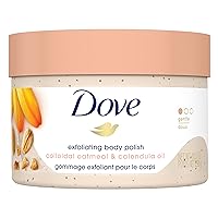 Dove Exfoliating Body Polish Scrub for Silky Skin Oatmeal & Calendula Oil Body Scrub Exfoliates & Gives Lasting Nourishment 10.5 oz