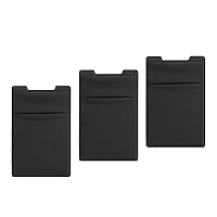 TALK WORKS Phone Credit Card Holder Adhesive Wallet Compatible w/ iPhone 15/15 Pro/15 Pro Max, 14/14 Plus/14 Pro/14 Pro Max, 13/13 Mini/13 Pro/13 Pro Max - Stick On ID Pocket (Black, Pack of 3)