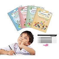 Magical Handwriting Workbooks Handwriting Practice Magic Copybook, Handwriting Aid Magic Pen Reusable Copybook Grooves Template Design for Children 1