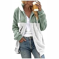 Winter Coats for Women, Women's Fashion Plush Printing And Dyeing Zipper Long Sleeve Solid Color Warm Outwear