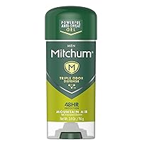 Mitchum Men's Deodorant by Mitchum, Antiperspirant, Triple Odor Defense Gel Stick, 48 Hr Protection, Dermatologist Tested, Alcohol Free, Mountain Air, 3.4 Oz (Pack of 1)