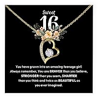Happy Sweet 16 Gift For Girls, Celebrate Her Birthday With This Forever Love Necklace, Sweet Sixteen Gift For Your Daughter, Granddaughter, Sister, Or Friends, An Amazing Present For A 16-year-old Girl, Sweet 16 Necklace With Wonderful Message Card And Stunning Box