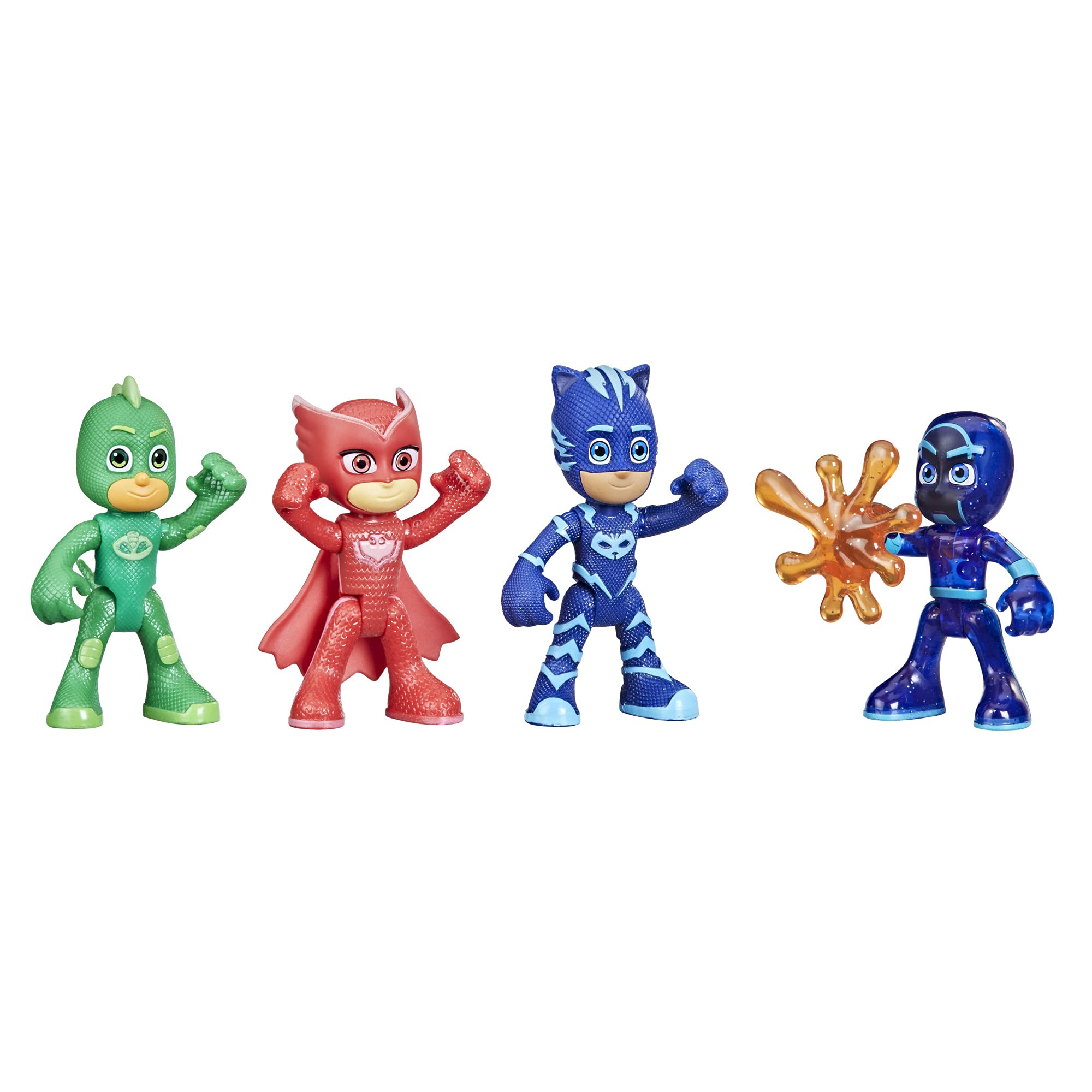 PJ Masks Night Time Mission Glow-in-The-Dark Action Figure Set, Preschool Toy for Kids Ages 3 and Up, 4 Figures and 1 Accessory