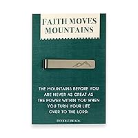 Mountain Tie Bar & Card Quote, Faith Moves Mountains, Mountain Tie Clip, Inspiring Christian Gift for Men