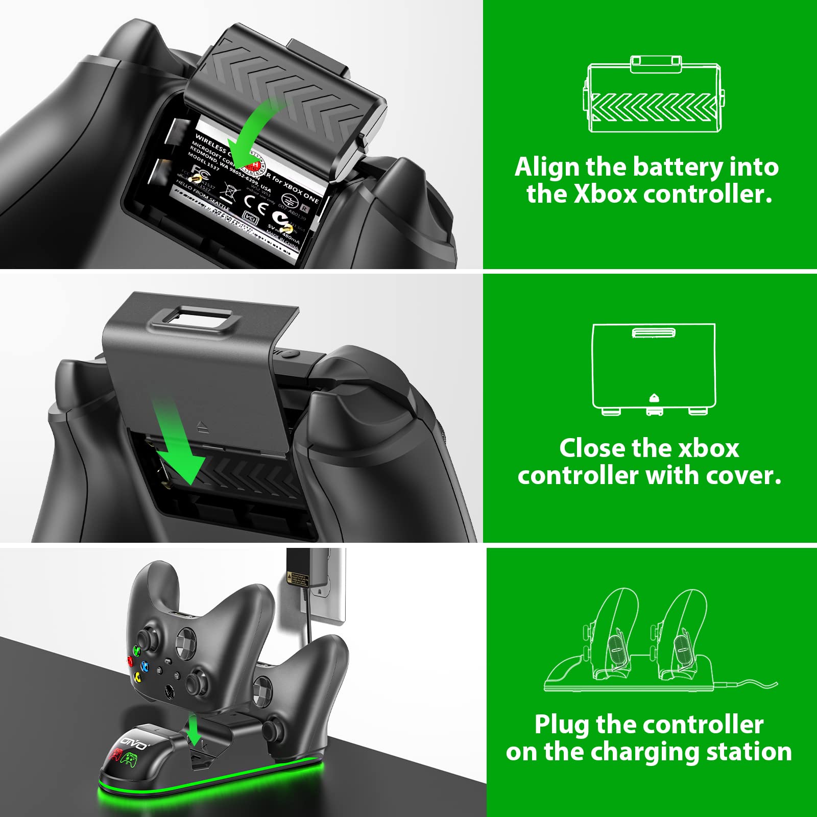 Mua OIVO Controller Charger Station for Xbox One, Charging Dock for Rechargeable  Xbox One Controller Battery Pack, 2 Packs 1300mAh Rechargeable Battery Pack  for Xbox Series X/S/One/Elite/Core Controllers trên Amazon Mỹ chính
