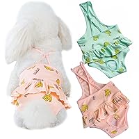 2 Pieces Dog Diaper with Suspender Washable Sanitary Pantie Reusable Puppy Sanitary Pants Cute Pet Underwear Diapers Jumpsuits for Small Female Dogs Girl in Heat Period (S)