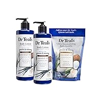 Dr Teal's Body Lotion and Ultra Moisturizing Bath Bombs - Coconut, 2 Count - 16oz Bottles and 4 Count Bag(Packaging May Vary)