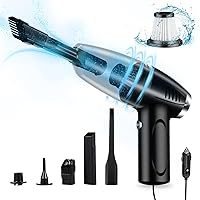 Portable Car Vacuum Cleaner - High Power 8000PA Suction, 15Ft Corded Handheld Whole Car Detailing Vacuum with Multi-nozzles and Air Blower for Wet, Dry, Pet Hair for 12v