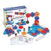 Learning Resources STEM Explorers Machine Makers, 60 Pieces, Ages 5+, STEM Toys, STEM Building Toys, STEM Kits, Engineering Toys, Build it Yourself Toys