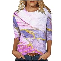Blouses for Women, 3/4 Sleeve Shirts for Women Cute Tops Graphic Tees Blouses Casual Plus Size Basic Tops