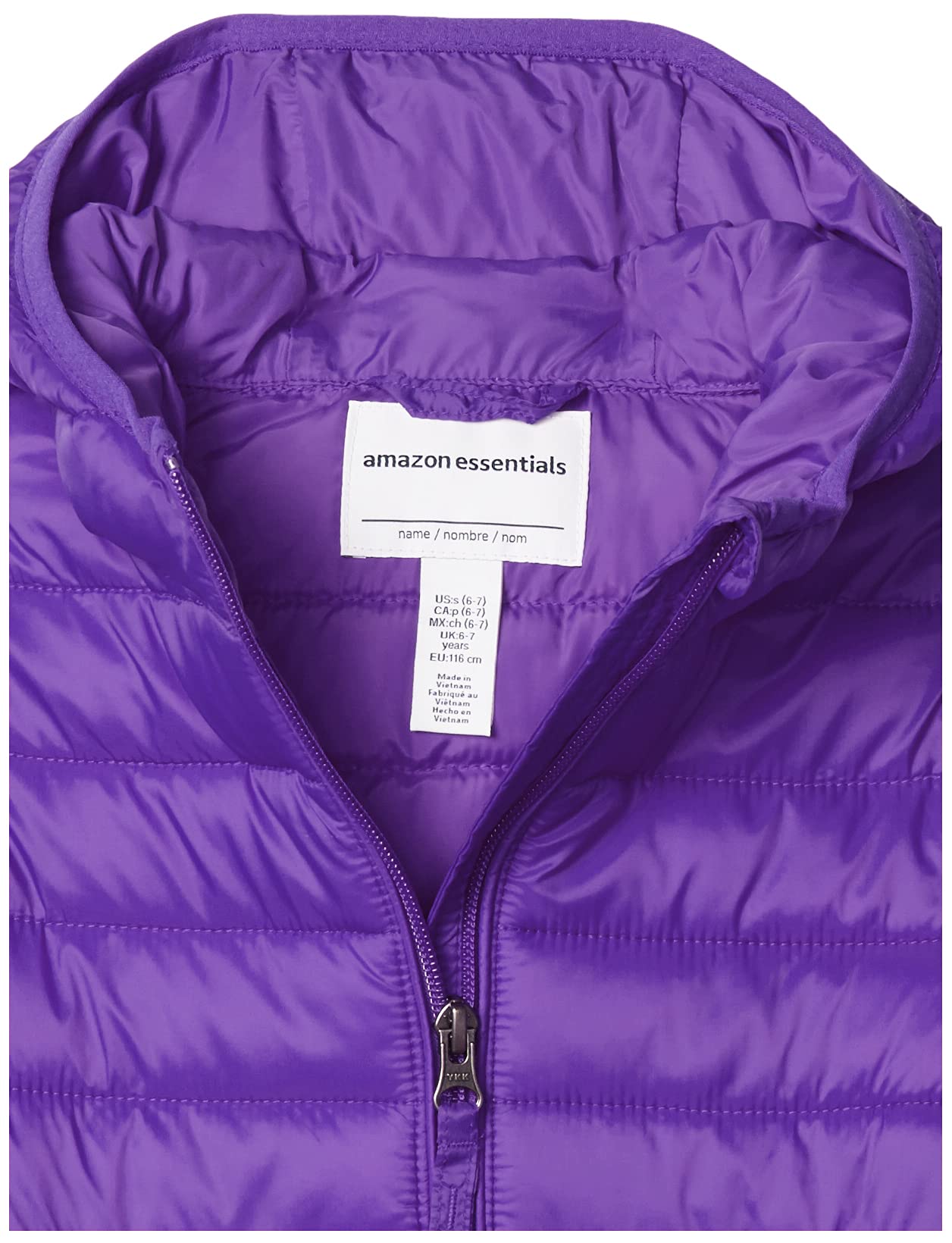 Amazon Essentials Girls and Toddlers' Lightweight Water-Resistant Packable Hooded Puffer Jacket