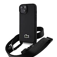 LCHCP15SSPVCK Case for iPhone 15/14/13 6.1 Inch Black Hard Case Iconic Petit Pique Crossbody