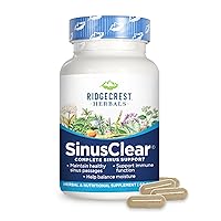 SinusClear, Complete Formula for Sinus and Nasal Health with Mullein Leaf, Bromelain, Vitamin C, and Zinc, for Healthy Mucus, Immune & Respiratory Support, (60 Veg Caps, 30 Serv)