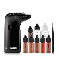 TEMPTU One Airbrush Make-up Kit with Cordless Compressor, 6 Shades: 11-Piece Set, Portable Air Brush Machine & Airpod Pro, 3 Shades of Foundation, Blush, Bronzer, Instant Concealer, Perfect Complexion