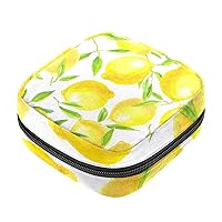 Sanitary Pads Bags, Citrus Fruit Yellow Lemon Menstrual Cup Pouch Nursing Pad Holder, First Period Kit Bags for Teen Girls Women Ladies