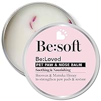 Be:Soft Paw and Nose Balm for Pets, Intense Moisturiser, Natural Grooming Care with Shea Butter, Beeswax, Vitamin E, Manuka Honey (60g)
