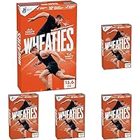 Wheaties Breakfast Cereal, Breakfast of Champions, 100% Whole Wheat Flakes, 15.6 oz (Pack of 5)