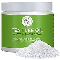 Tea Tree Oil Foot & Bath Soak with Epsom and Dead Sea Salt, 20 oz - Therapeutic Blend - Relief for Tired Muscles, Addresses Common Foot and Toenail Issues, Eliminates Foot Odor - by Pure Body Naturals