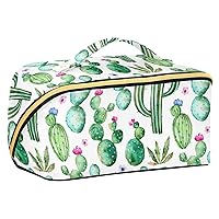 Cactus Succulent Floral Makeup Bag Large Cosmetic Bags for Women Travel Makeup Bags for Women Make Up Bag Organizer Makeup Pouch Toiletry Bag for Cosmetics Toiletries Travel Daily Use
